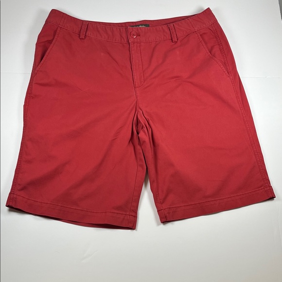 Eddie Bauer Womens Red Bermuda Shorts Sz 18 - Picture 1 of 8